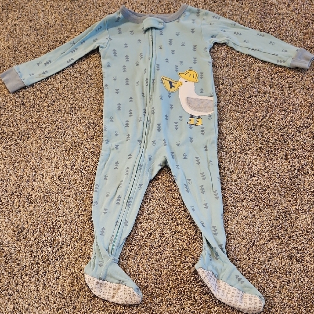 Carter's Blue and Gray Footed One Piece